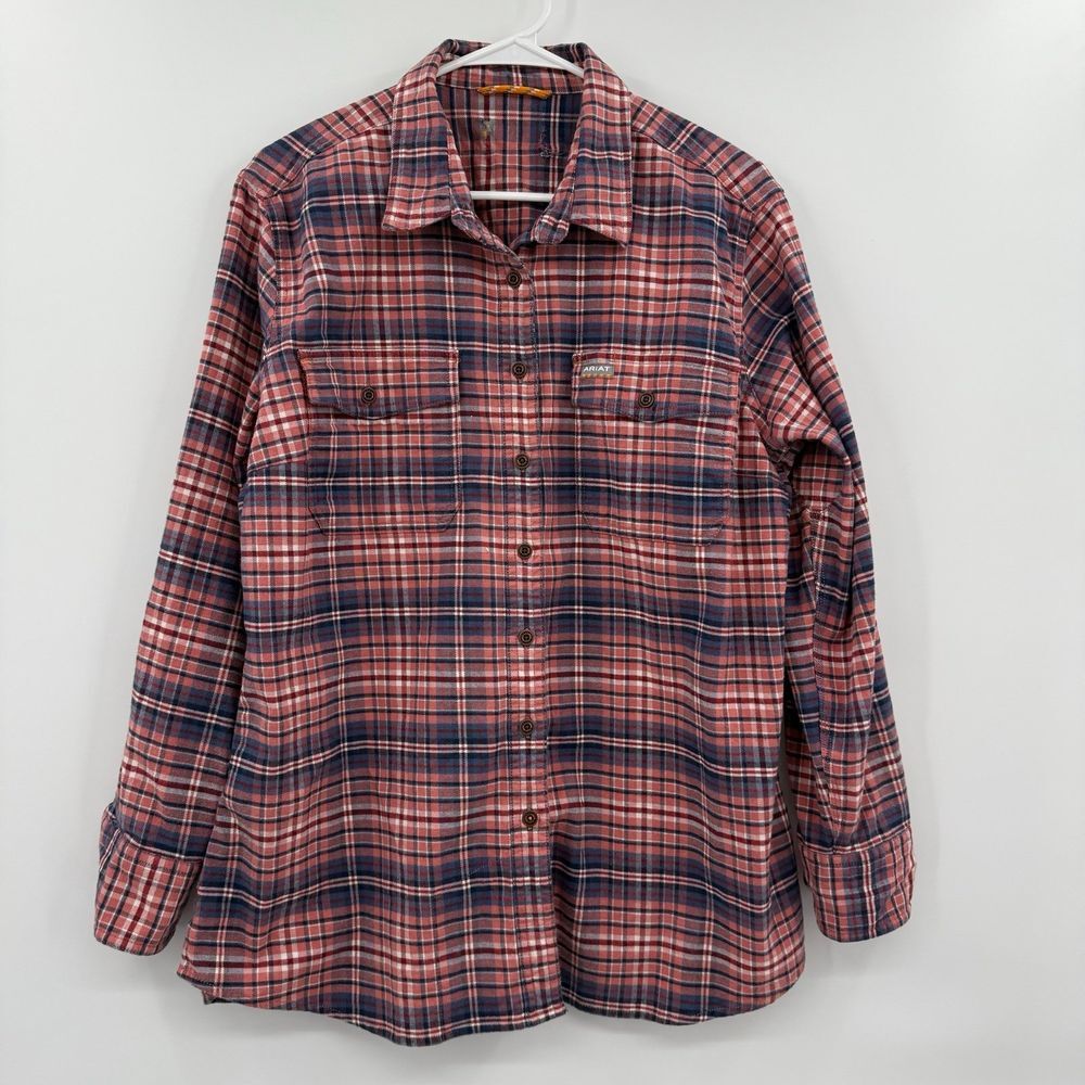 Women's Rebar Flannel DuraStretch Work Shirt xl pink‎ faded rose